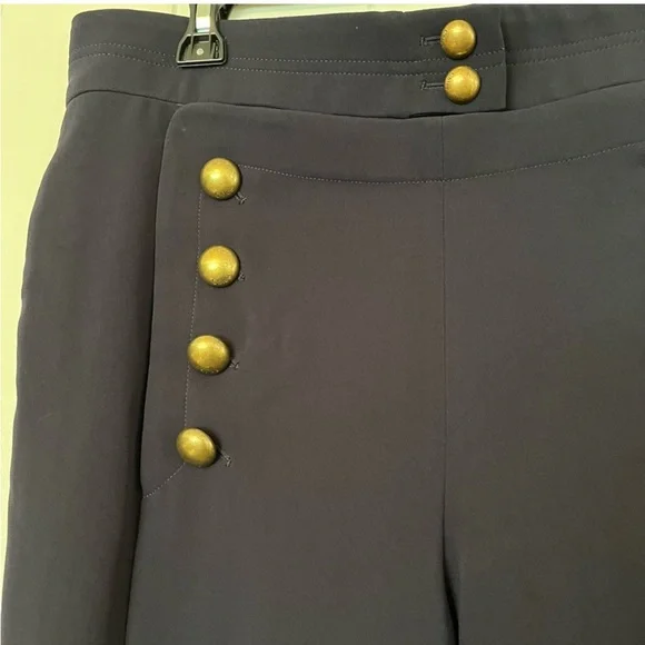 NEW NWT Chloé Iconic Trousers Slacks Pants Sailor Brass Buttons Navy Blue 42 - Picture 5 of 9